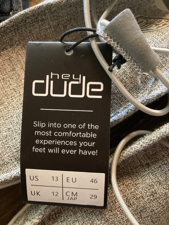 Hey Dude Men\'s Wally Linen Slip-on Loafers Grey Size 13 US New With Tag main image 5